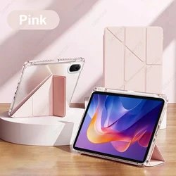 Custodia Y-Trifold Trasparente e Chiara con Funzione Auto Sleep per Tablet