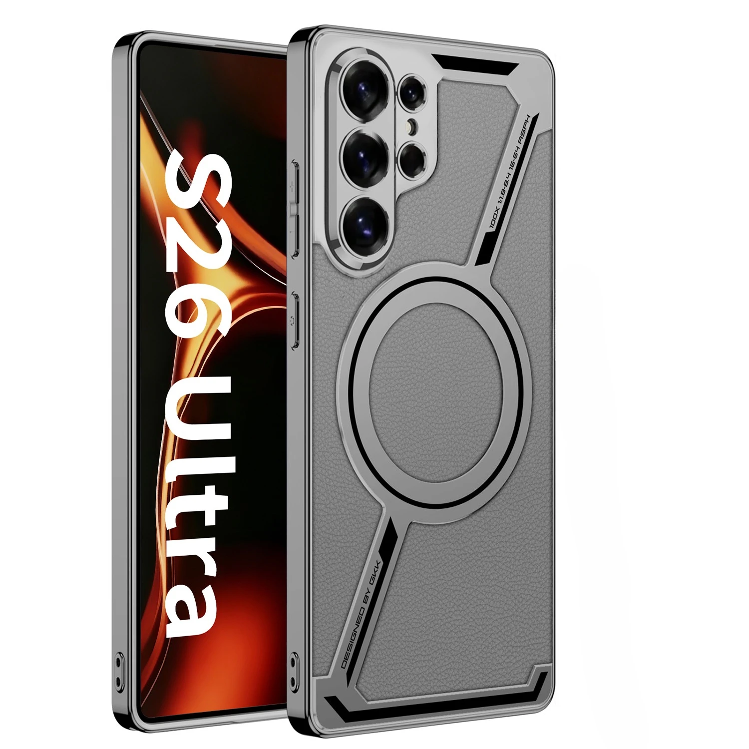 Magnetic Electroplated Leather Protective Phone Case in Elegant Design
