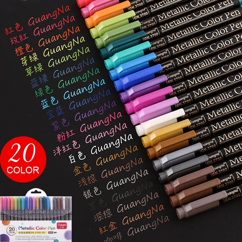 12/20 Colors Permanent Acrylic Paint Pens for DIY Photo Album, Art Rock Painting Card Making Metal and Ceramics Glass