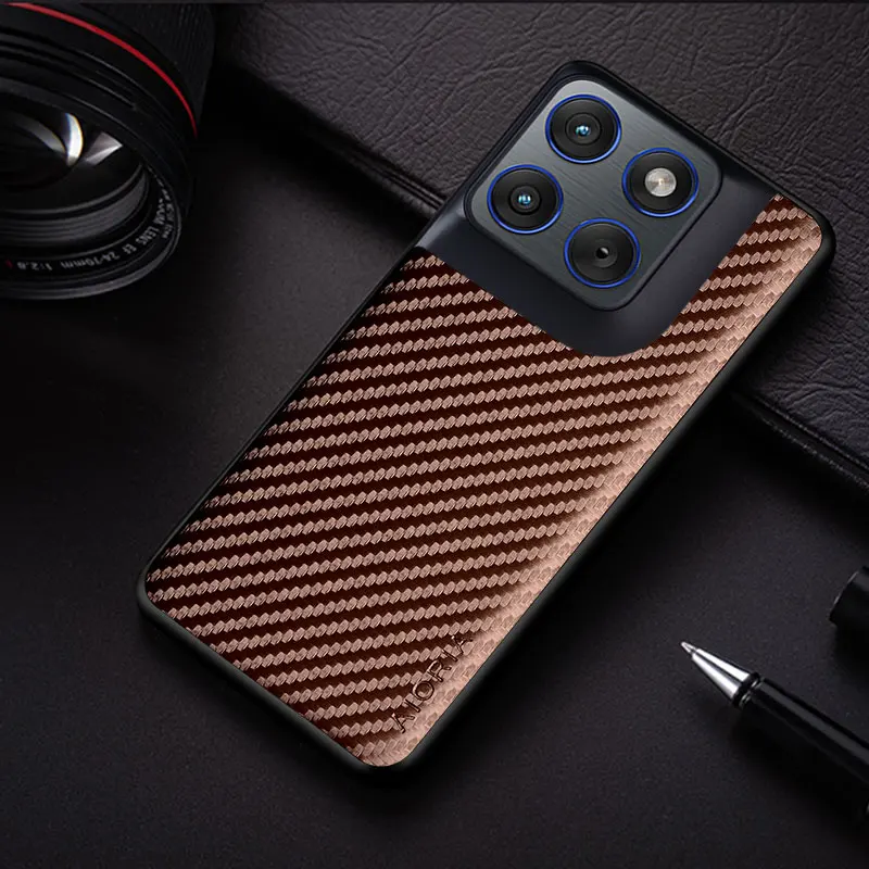 Carbon Fibre Shockproof Slim Non-Slip Full Body Protective Phone Case