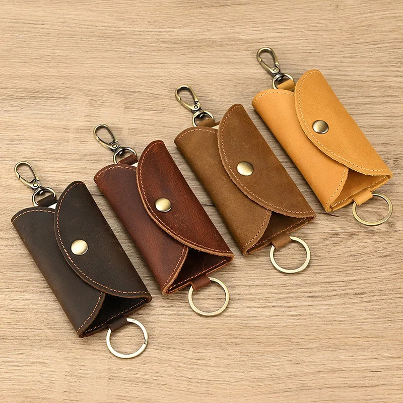 Key Pouch Luxury Designer Men Women Keychain Leather Vintage Car