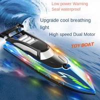 RC Boat with Case V555 2.4GHz Lighting Racing RC Boat 50KM/H With Bright LED Light For Adults and Kids With Rechargeable Battery 2