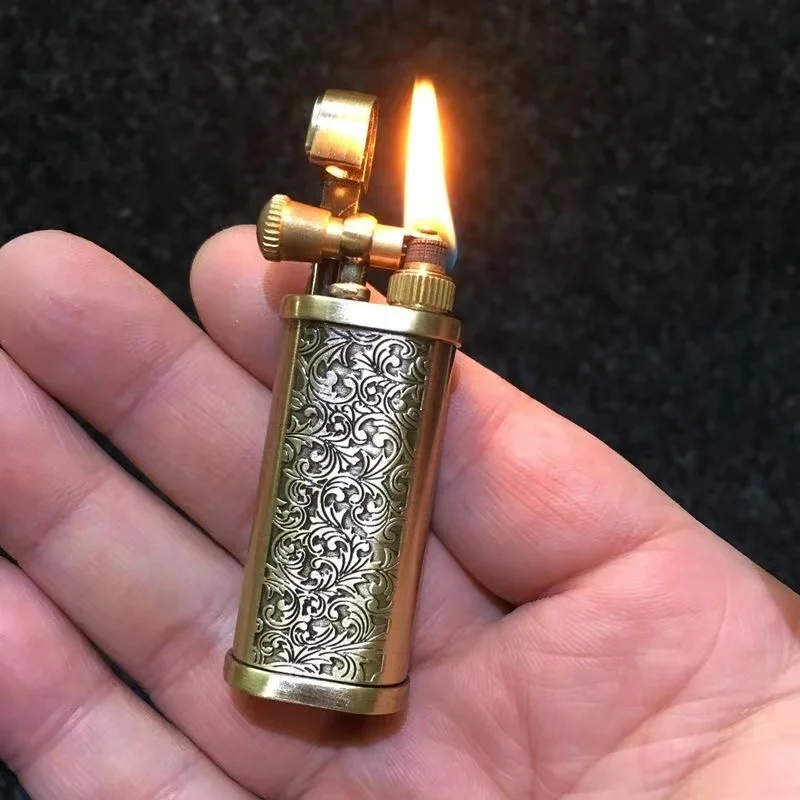 Retro Flint Lighter Metal Unusual Kerosene Lighter Gadget Men's Accessories Collection Gift - Cigarette Accessories - AliExpress