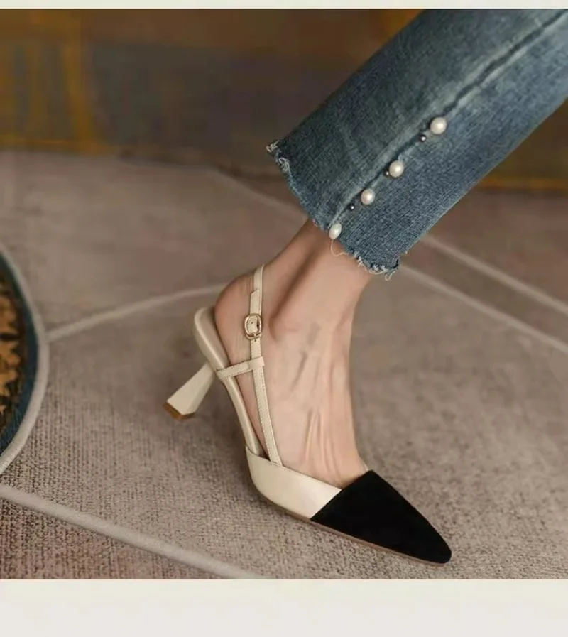 High Heels Summer 2024 New Arrival Fashion Buckle Pointed Heel Sandals Women Comfort Simplicity Stilettos Sandalias De Mujer 6