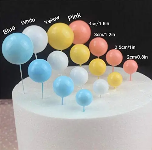 10pcs Colorful Ball Shaped Cake Topper Pearl Ball Cake Cupcake Toppers Ball Cake Picks Colorful Cake Decoration Party Supplies