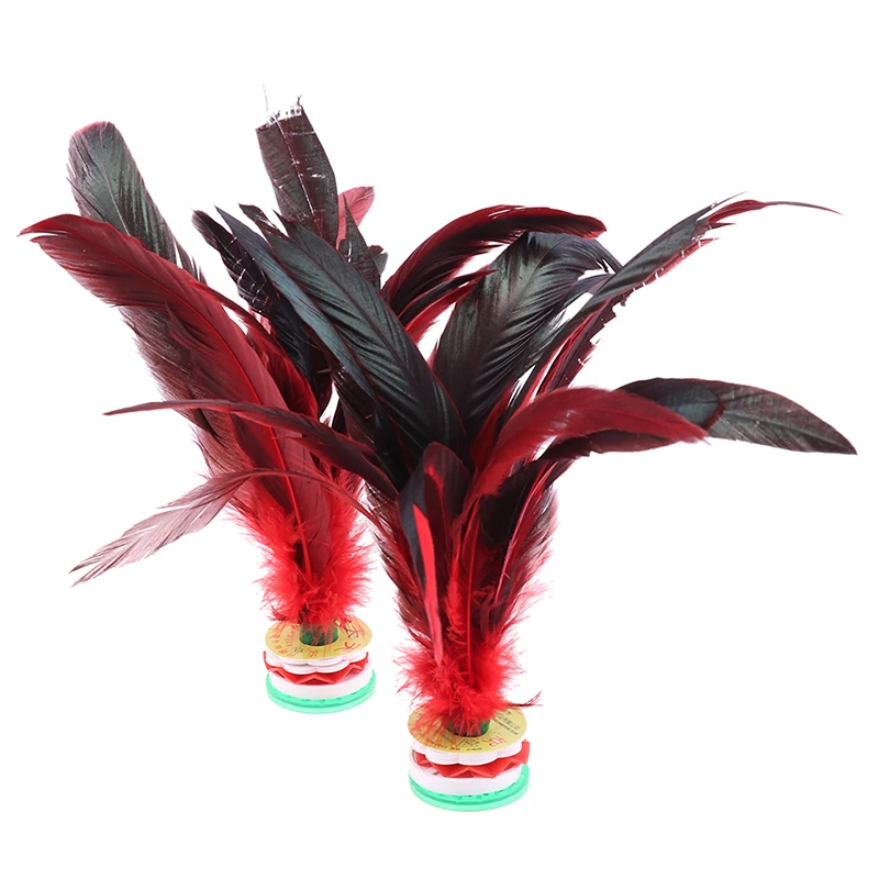 2PCS China Jianzi Colorful Fancy Feather Shuttlecock for Fitness Entertainment