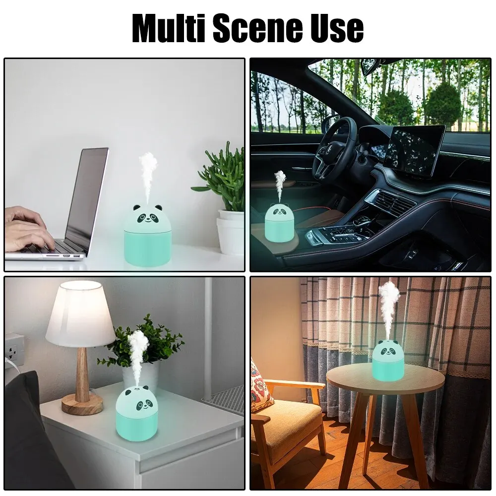250ml Air Humidifier Mini Desktop Car Air Humidifie Colorful Atmosphere Light Aroma Diffuser For Home Bedroom