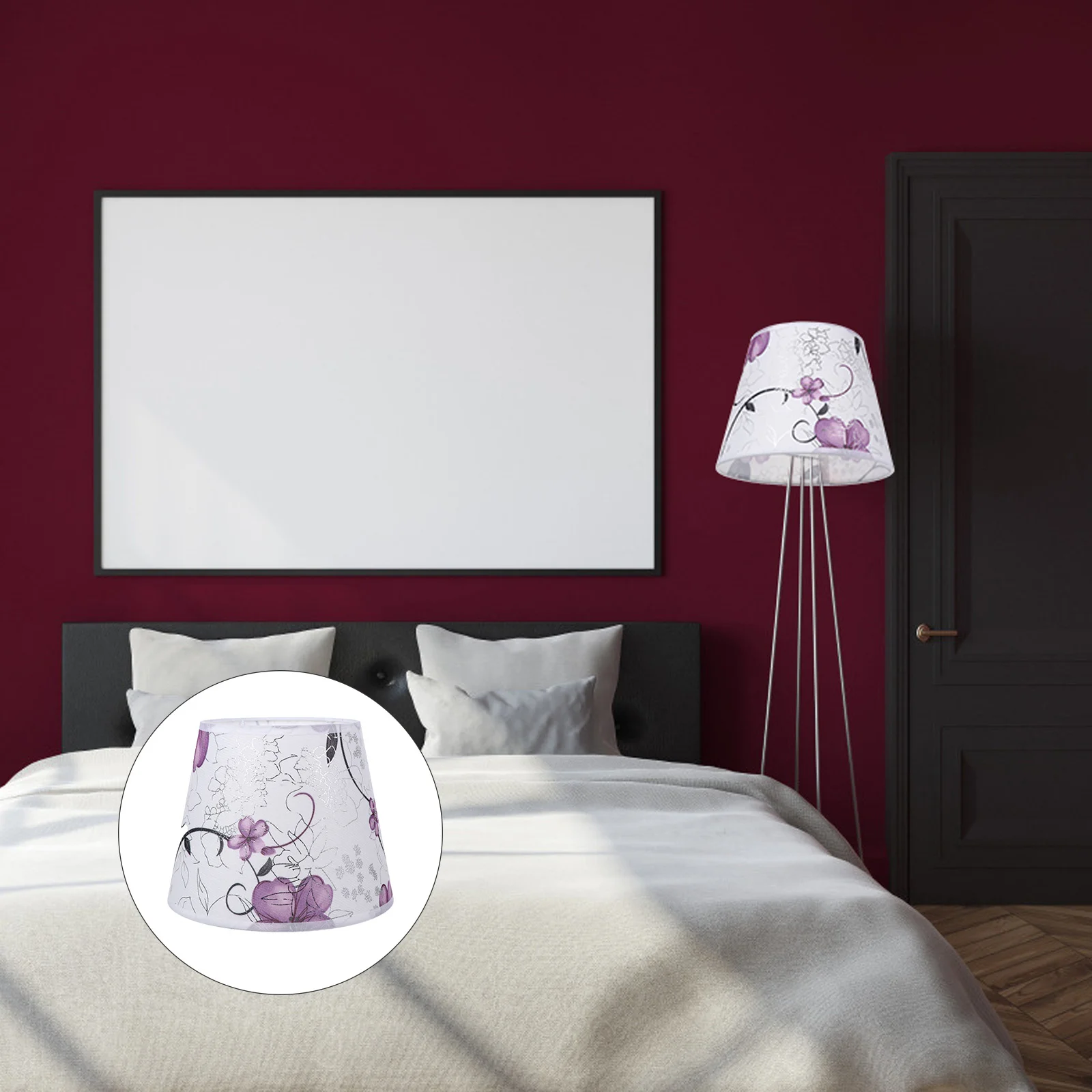 

Small Lamp Shade DIY Flower Pattern Floor Table Lamp Fabric Shade Ceiling Chandelier Lamp Shade for Home Shop