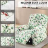 4Pcs Recliner Chair Cover Single Stretch Couch Covers with Side Pockets Non Slip Printed Sofa Protector Decorative Couch Cover 3