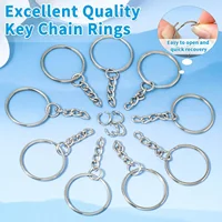Silver Plated Metal Blank Keyring Keychain Split Ring Keyfob Key Holder Rings Women Men DIY Key Chains Key Ring Accessories 5