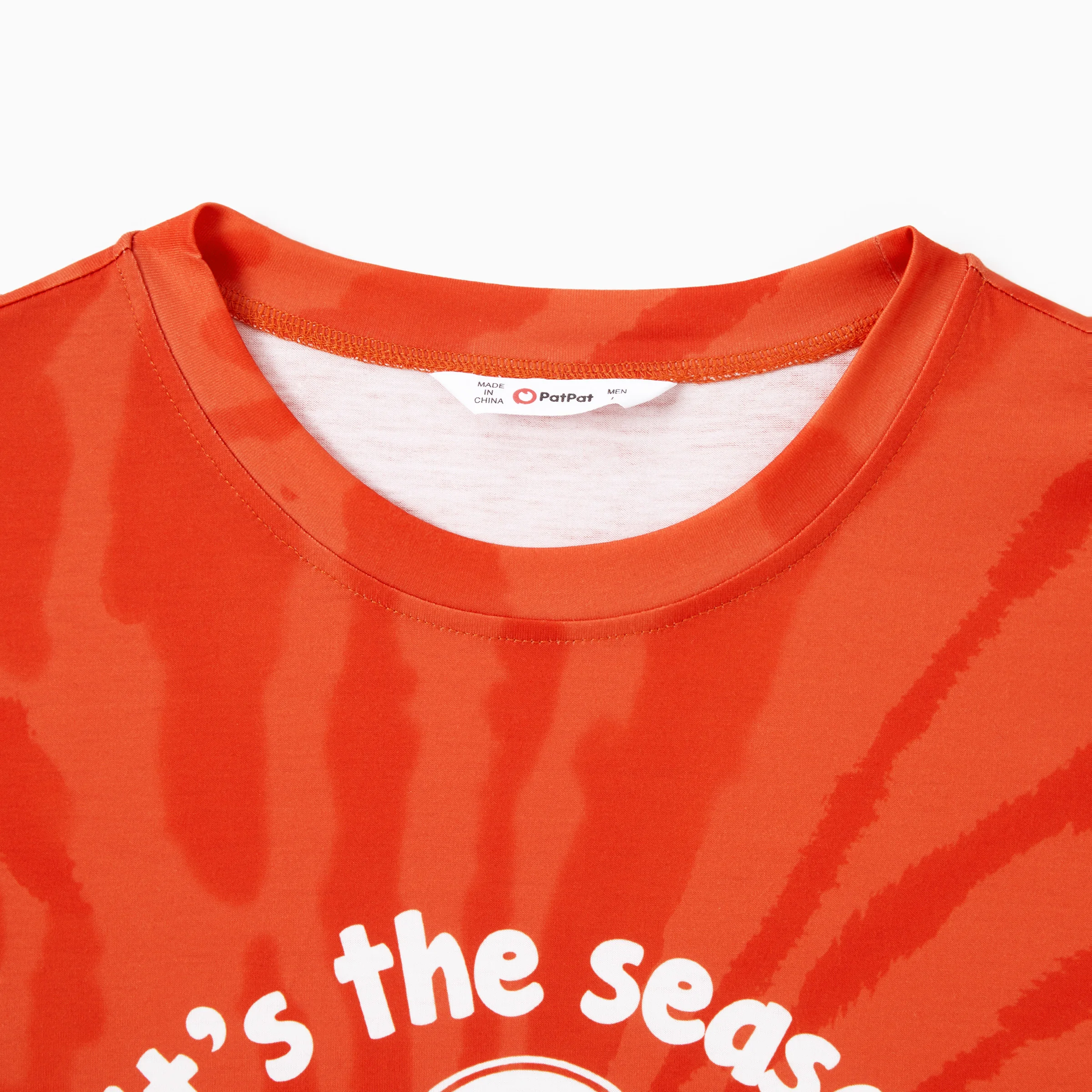 thumbnail image 5 of Camisetas navideñas a juego con el lema del hombre de jengibre teñido anudado en color naranja de PatPat, 5 of 5