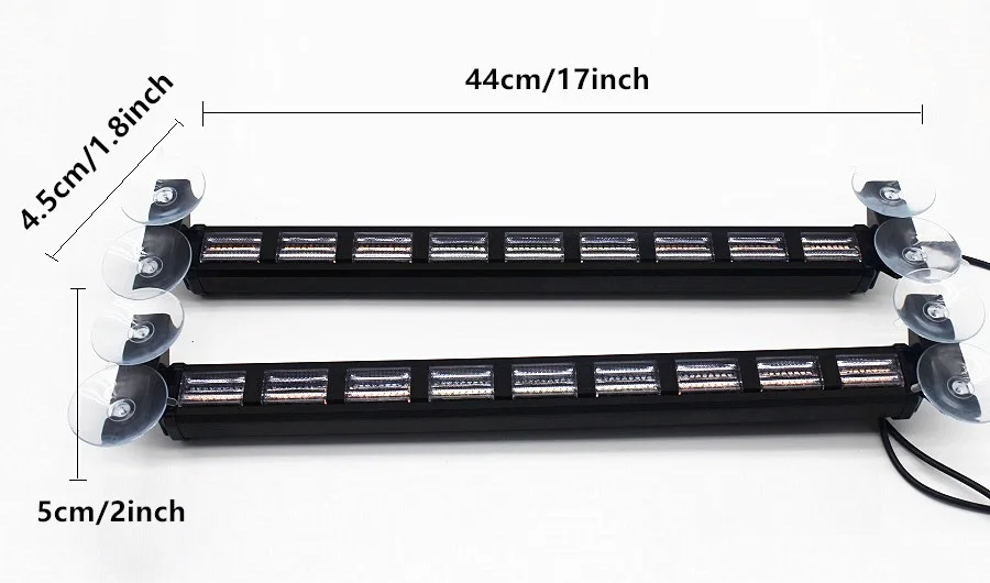2in1 Car Emergency Light Colorful ambiance lights car colored lights decorative lights Windshield LED Car Strobe Light 12-24V