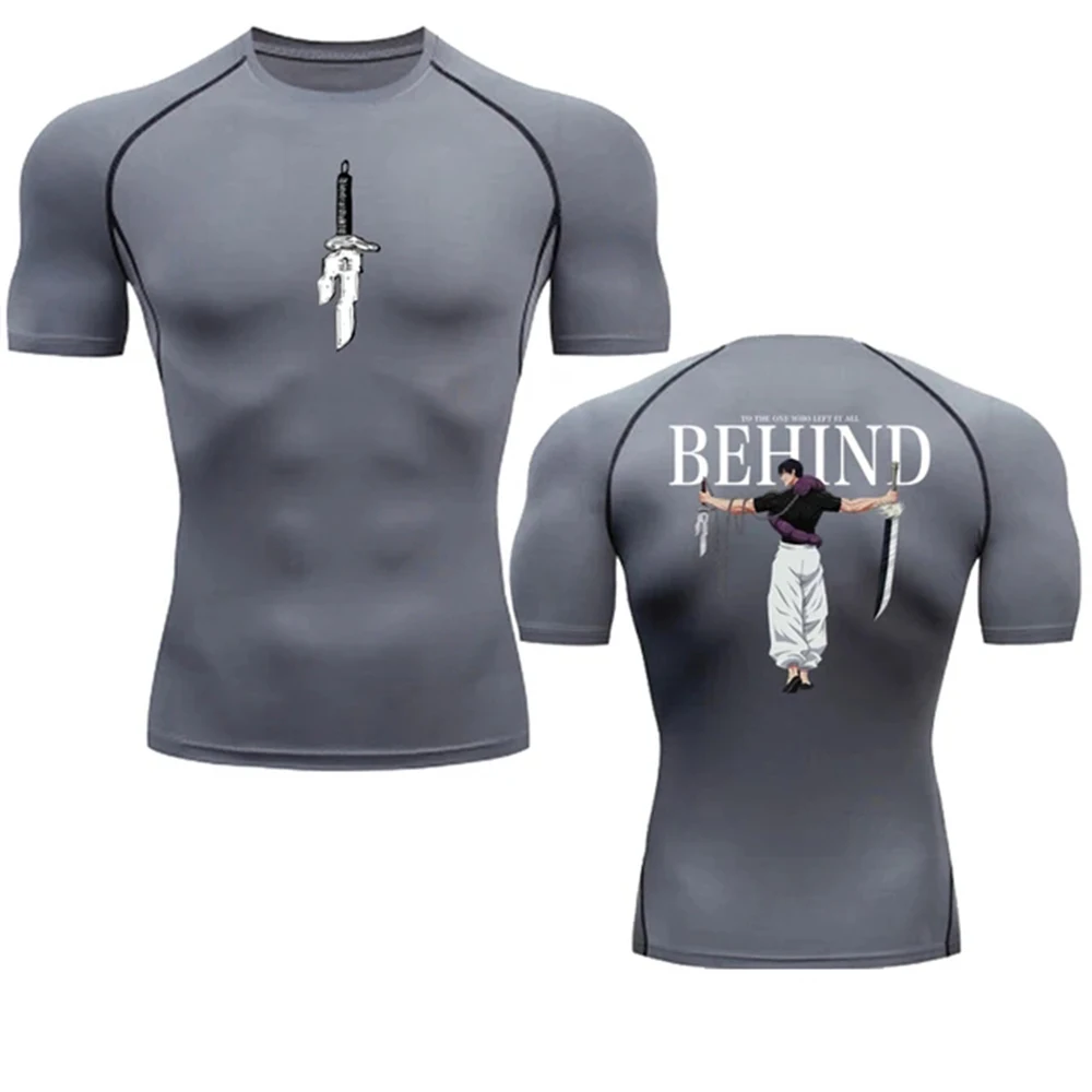 Anime Kompression Shirt Männer Drucken Atmungsaktive Fußball Fitness Enge Sportswear Althletic Quick Dry Rash Guard Gym Reiten Tops