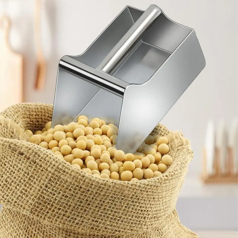 Stainless-Steel Ice Cube Scoop Bar Kitchen Spice Candy Flour Nut Scoop Spoon Dry Goods Shovel Party Kitchen Accessories