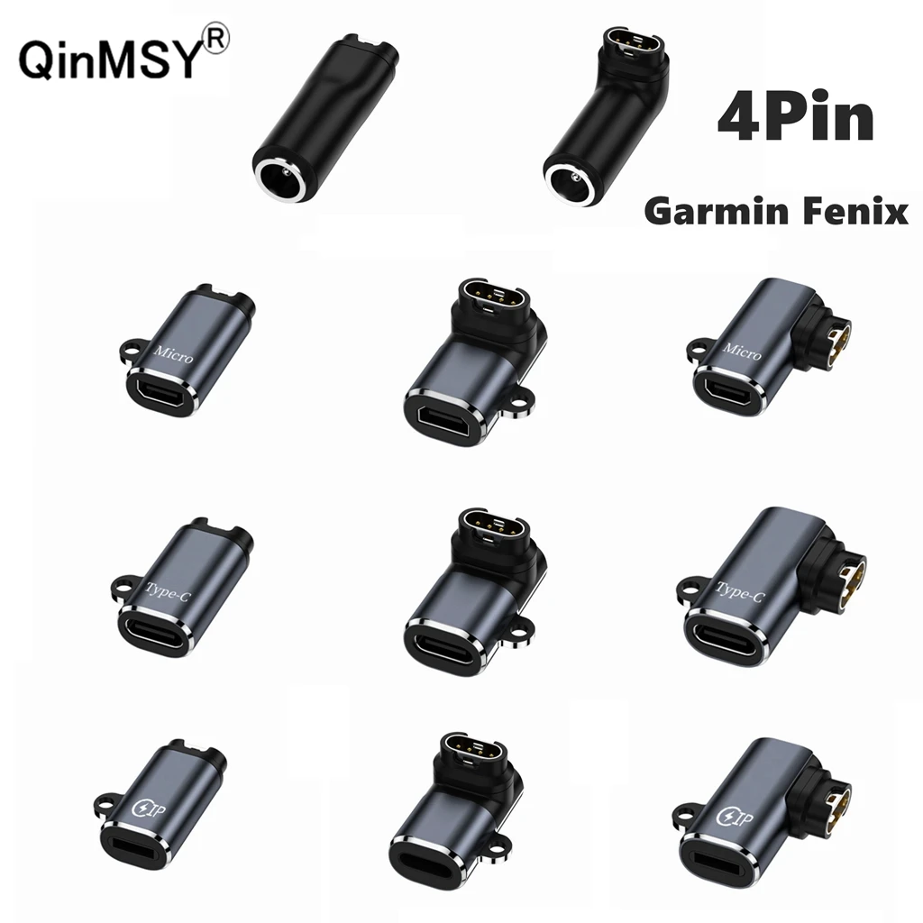 1Pc Adattatore Di Ricarica Da Usb C A 4Pin Per Garmin Fenix 5/5 S/5X/6 Forerunner 45/45S/245/245M/935 Smart Watch Tipo C Convertitore Di Carica