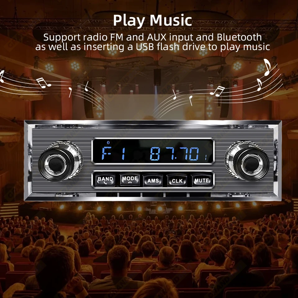 Grandnavi 1 Din カーラジオ MP3 プレーヤークラシックカーレトロ