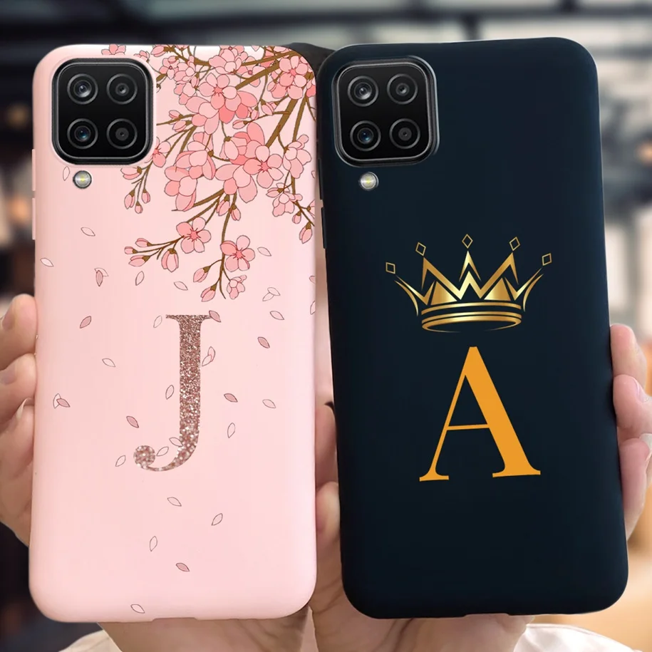 Мягкий силиконовый чехол для Samsung Galaxy A12 с оригинальными буквами