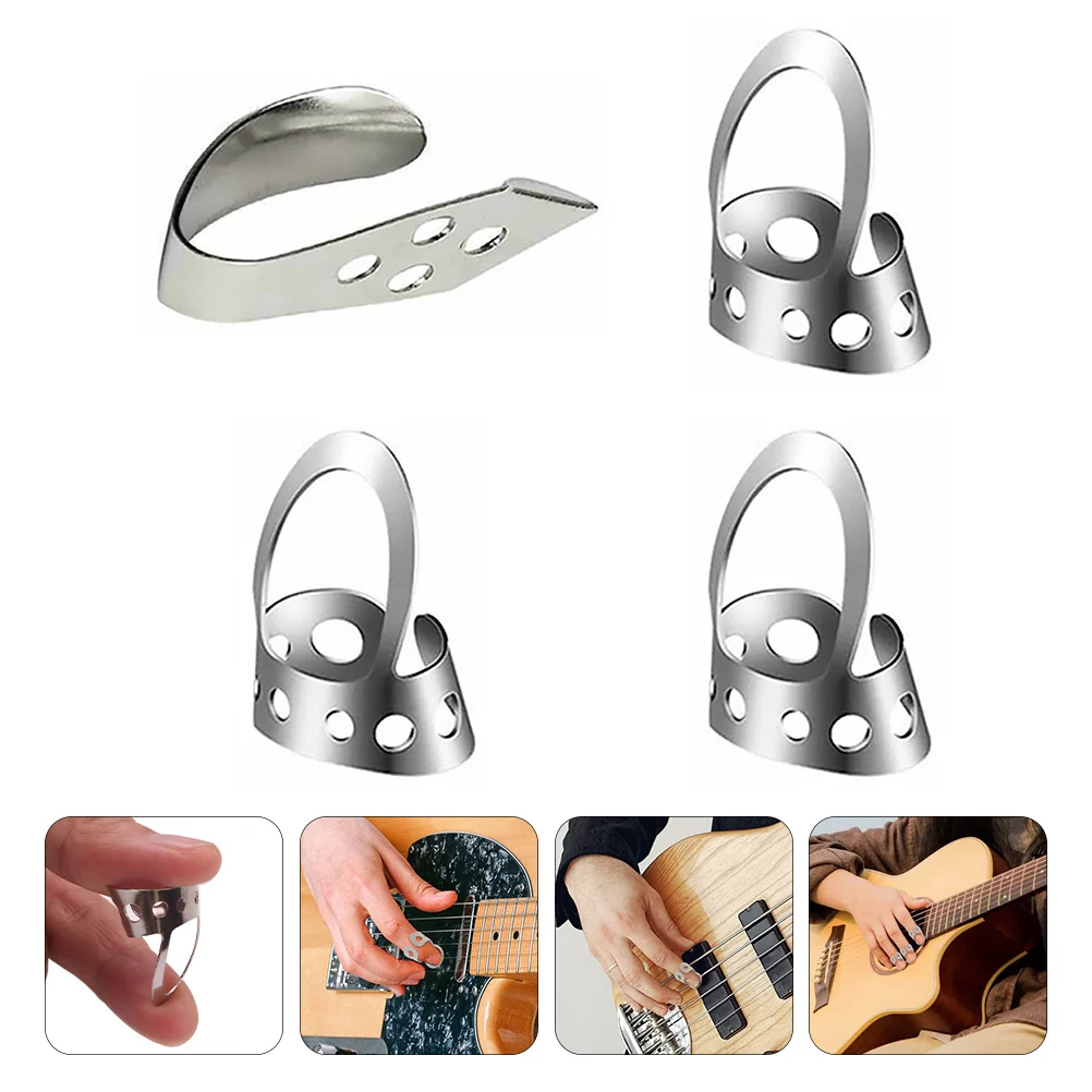 

Thumb Pick Hollowed Adjustable Thumb Index Ring Middle Finger Plectrum Instruments Ukulele Bass Guitar Accessories