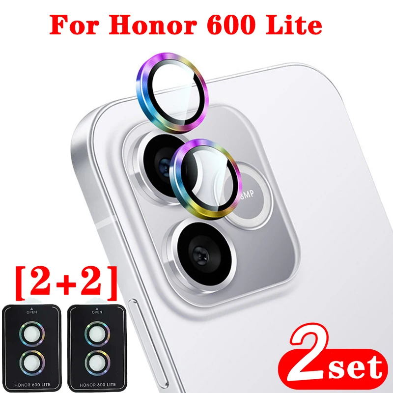 Gradient Camera Lens Protector Glass Set with Metal Ring - Full Cover Lens Protection