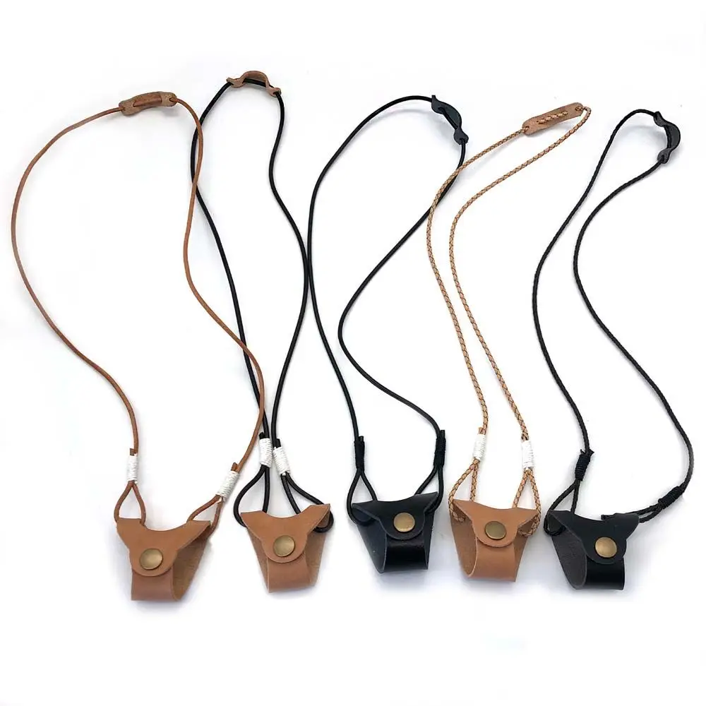 

Bags Glasses Protection Cover Sunglasses Pouch Women Eyewear Cases Leather Glasses Bags Glasses Lanyard Hanging Neck Clip