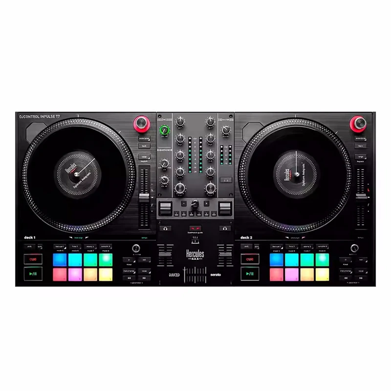 Hercules T7 Professional Dj Diaplay Giradischi Disco Bar Controller Con Software Serato