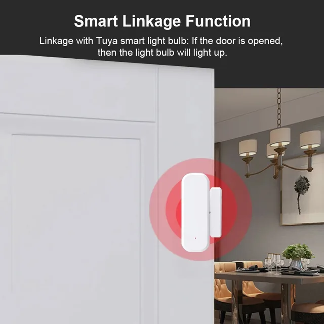Tuya WiFi/Zigbee Smart Door And Window Sensor Magnetic Security Alarm Smartlife APP Remote Monitor Works With Alex Google Home 5