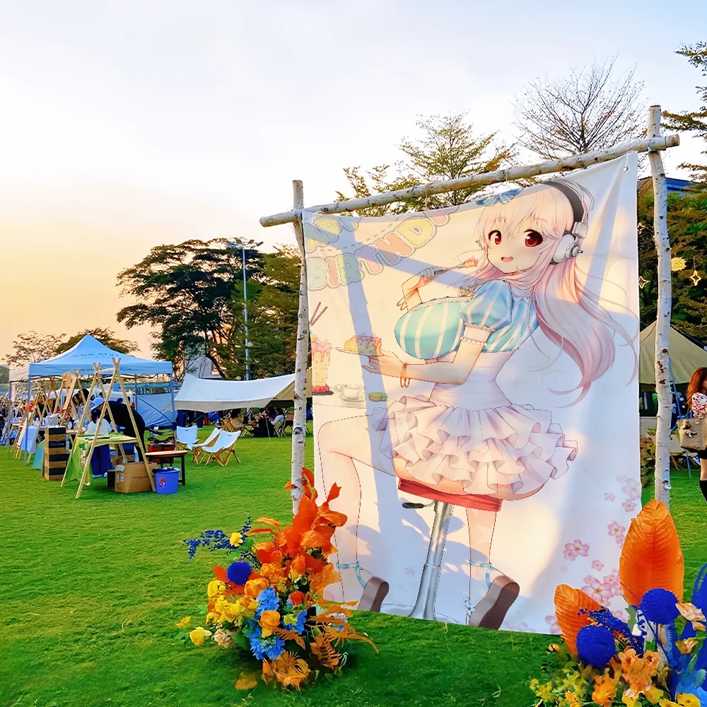Vibrant Super Sonico Picnic & Party Flag for Home and Outdoor Decoration