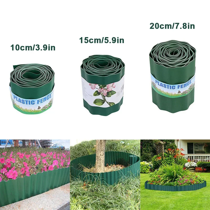 10/15/20cm Plastic Stone Garden Grass Lawn Edge Fence Path Flexible Lawn Edging Border Ground Outdoor Accessories Green 1