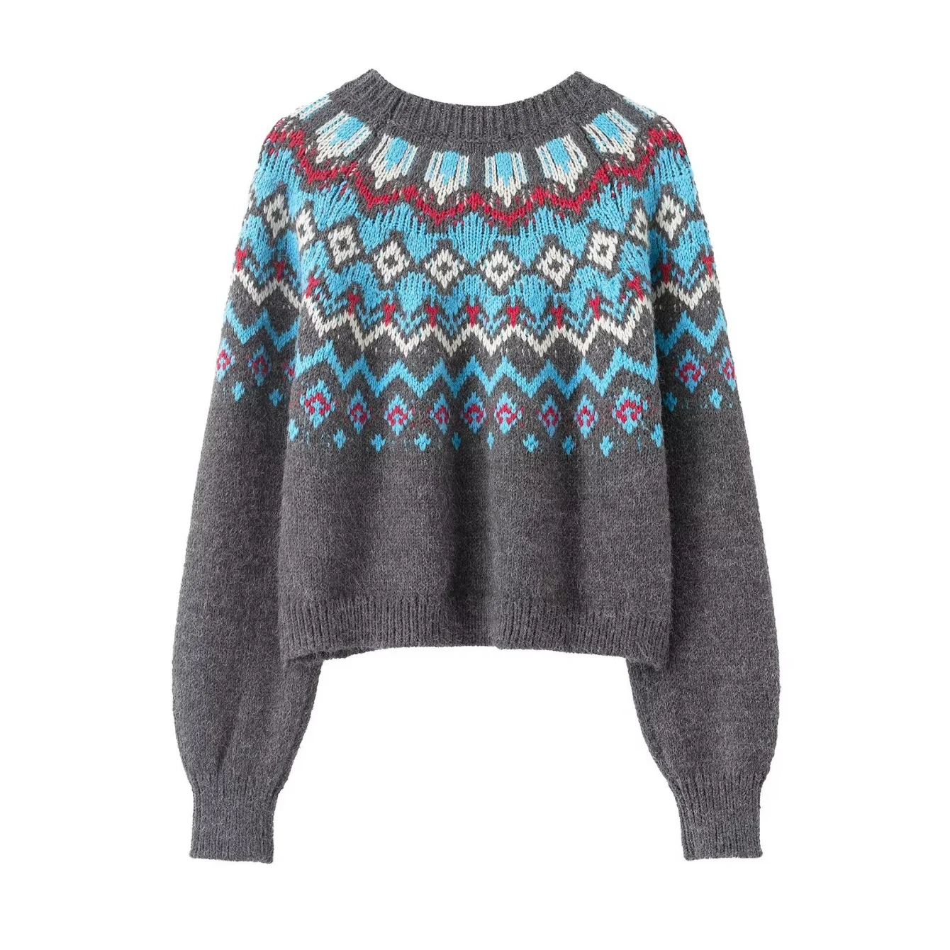 Women Autumn Winter Jacquard Knitted Sweater Female O-Neck Long Sleeve Casual Sweater Lady Fashion Knitwear Pullovers