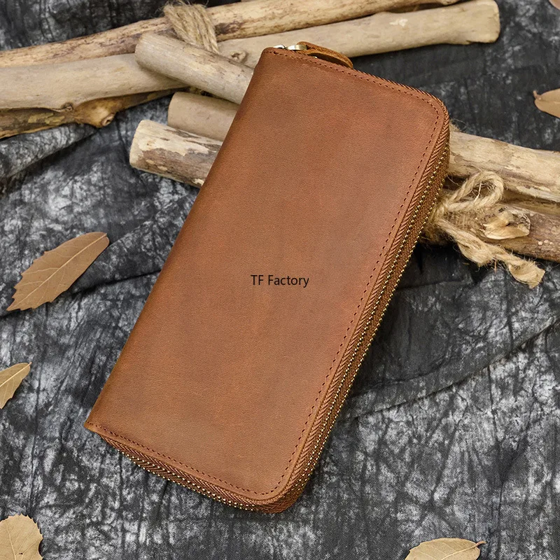 Premium Leather Long Wallet with Money Clip