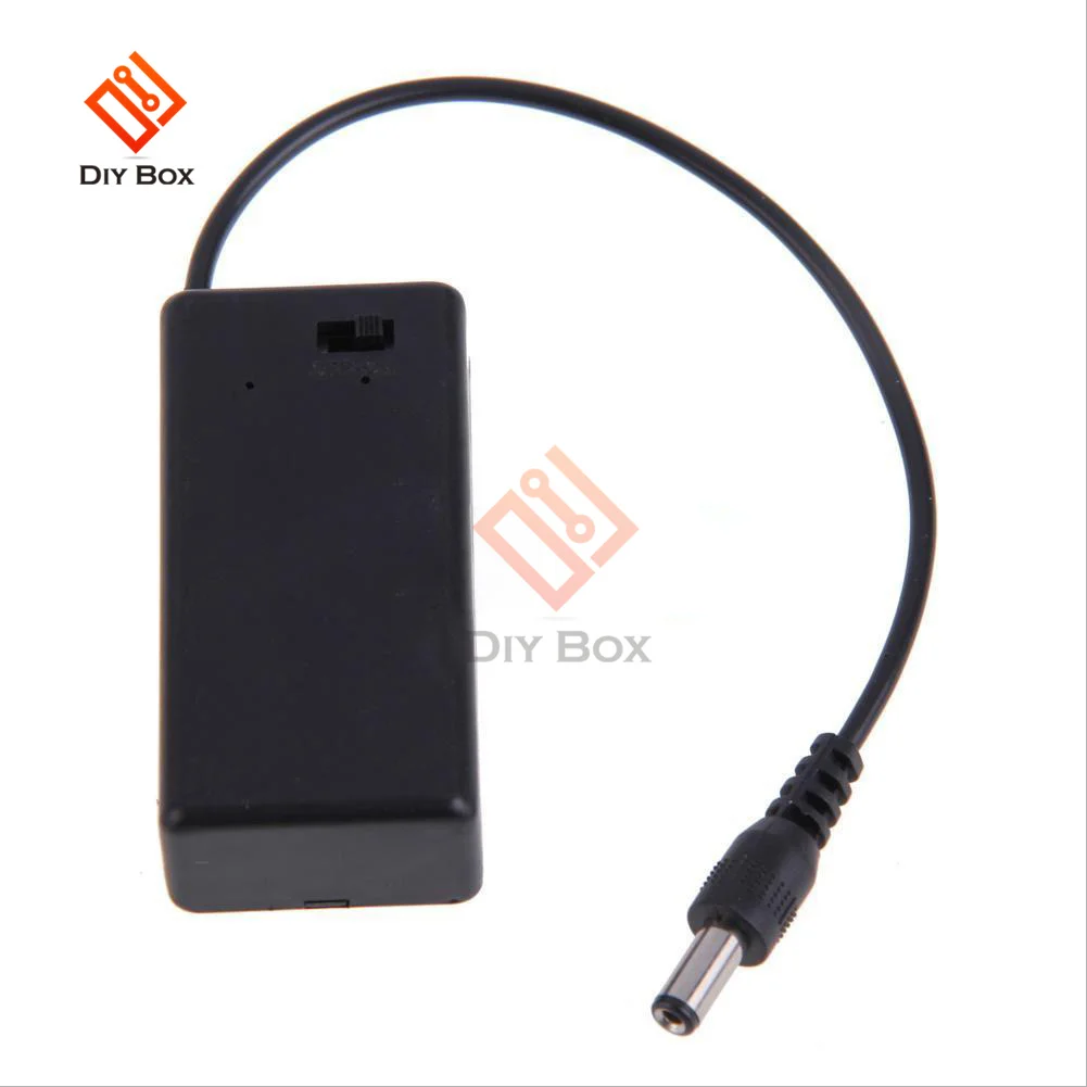 Custodia Per Batteria Da 9V Clip 9V Volt Pp3 Scatola Portabatteria Custodia Cc Con Coperchio Interruttore On/Off Con Cavo Metallico Per Batterie 6 F22