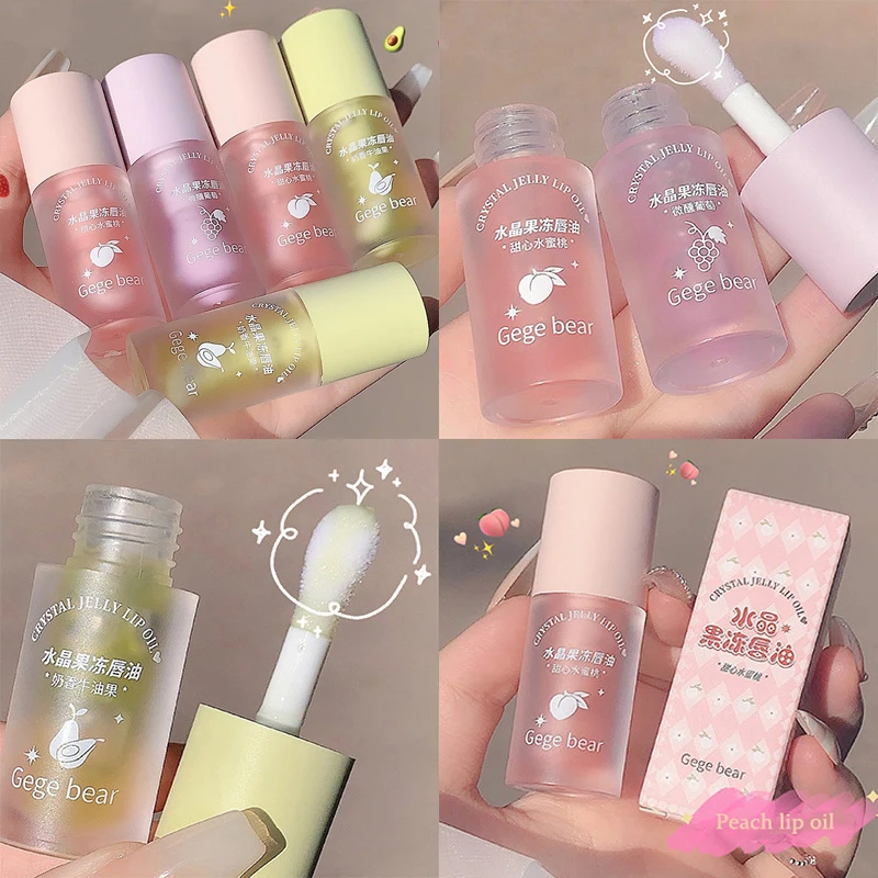 

Crystal Jelly Lip Oil Hydrating Plumping Lip Gloss Coat For Cute Makeup Lipsticks Tinted Clear Serum Fruit Lip Balm Cosmetics