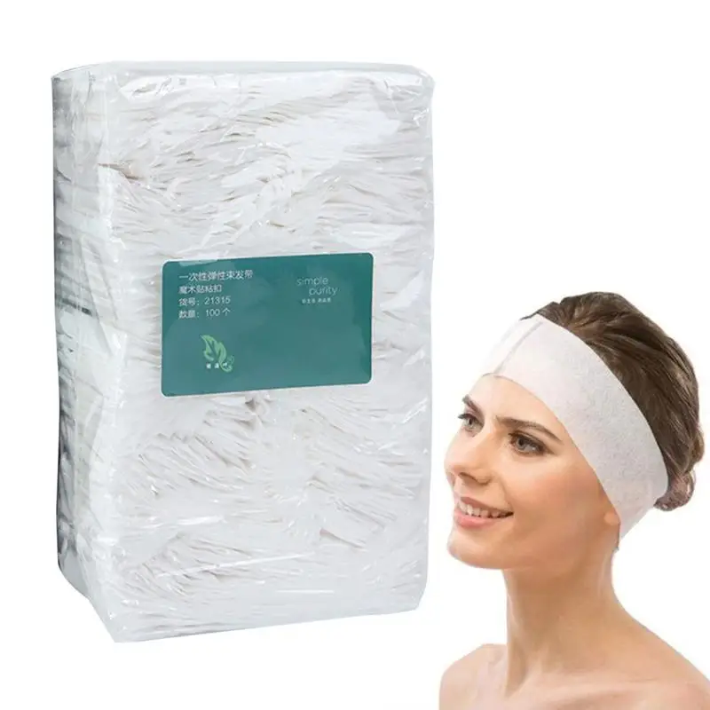 Non Woven Skin Management Spa Facial Headband 100PCs/Set Disposable Non