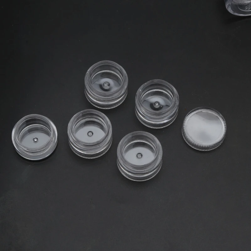 1 Set 5 Layer Cylinder Stackable Bead Containers Plastic Round Clear Storage Jar Box for Beads Buttons Crafts Small Item