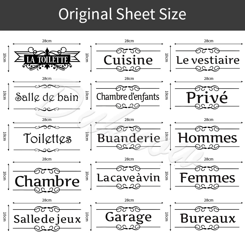 French Bathroom Toilet Door Wallpaper Mural Decals Vinyl Wall Sticker Home Decor
