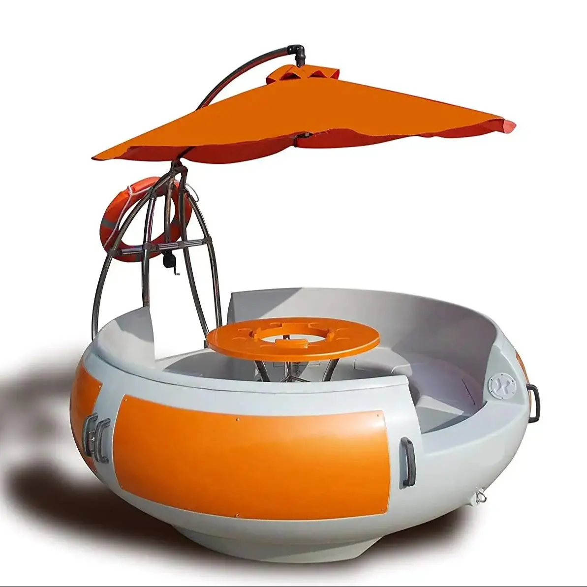 Water Hotel Family Gathering doughnut clear Inflatable 6 Seats 8 Seats 10 seats Electric BBQ Donuts Leisure Boat with gas grill
