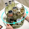 Makeup Organizer 360 Rotating Dresser Storage Rack Bathroom Organizer Perfume Kitchen Condiment Storage Rack Tray Transparent 2