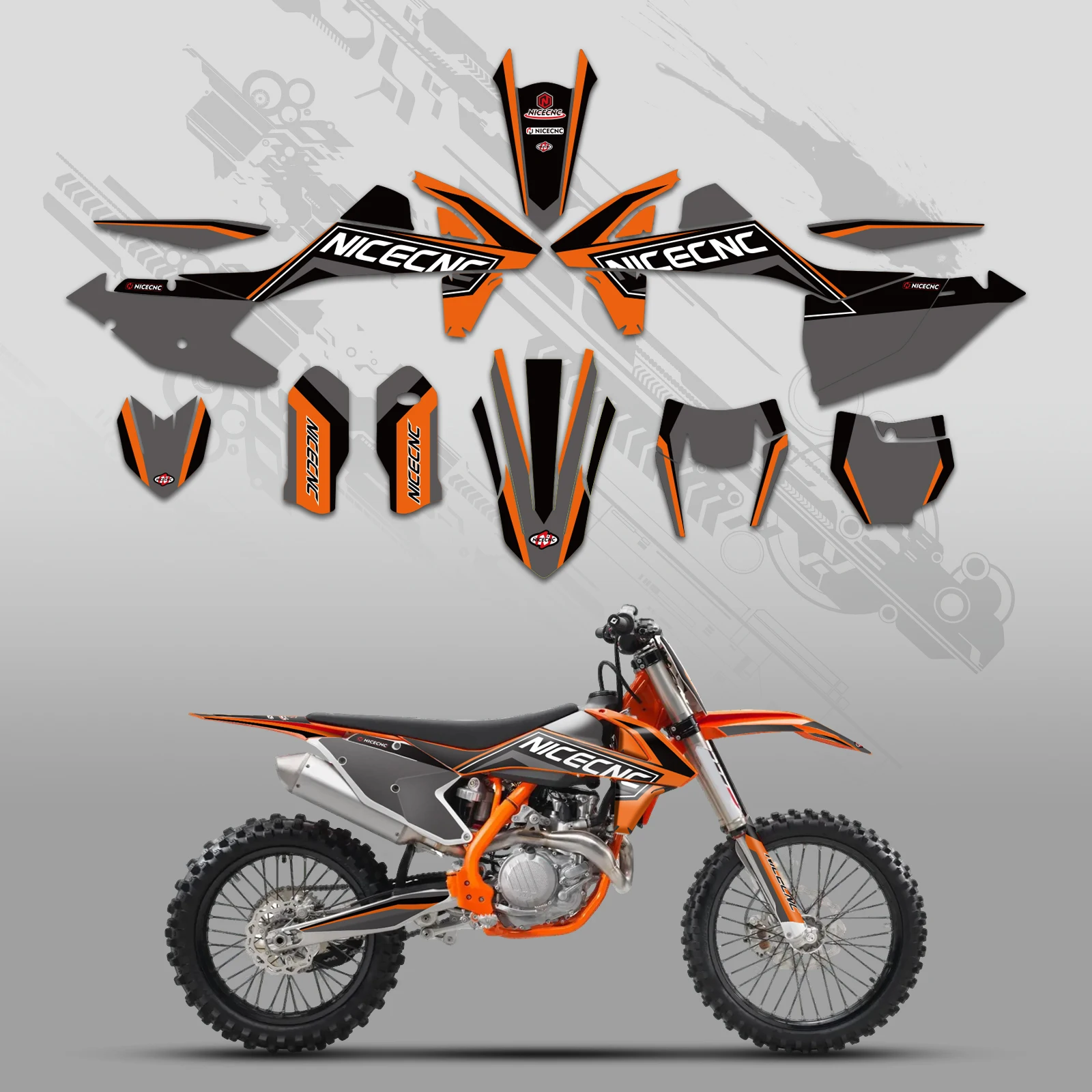 NICECNC Für KTM SX 125 SX 250 SXF 250 SXF 450 2016 2017 2018 Motorrad Verkleidung Grafik Hintergrund Aufkleber Aufkleber Anpassen – Detail 8