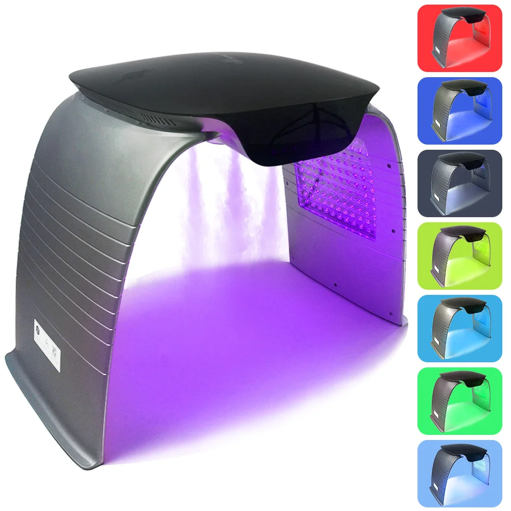 8 Color LED Light PDT Facial Steamer for Home Use SPA Use Cold and Hot Nano Spray Skin Rejuvenation Skin Care UV Facial Device led facial mask facial machine