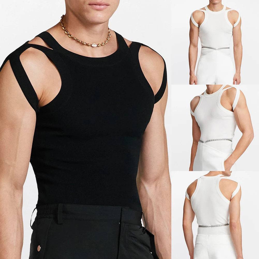 Description Picture 2 of itemVest Mens Tank Muscle Party Regular Sleeveless Slim Fit Solid Tank Tops Undershirt Bodybuilding Clubwear Comfy