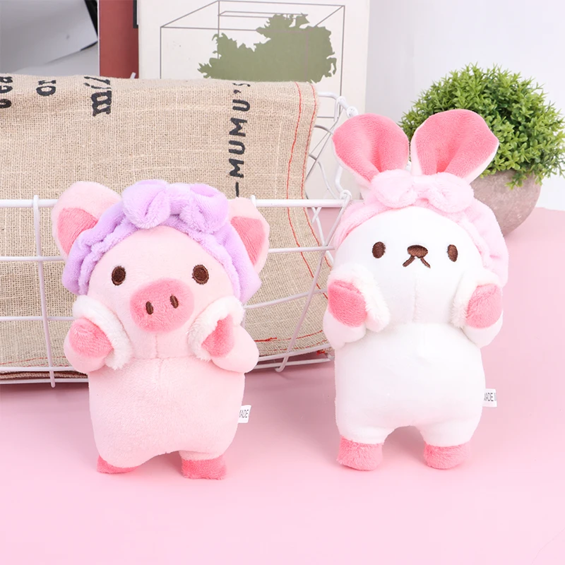

Simple Creative Bath Rabbit Keychain Personality Unique Plush Toy Pendant Cartoon Design Piggy Key Chain