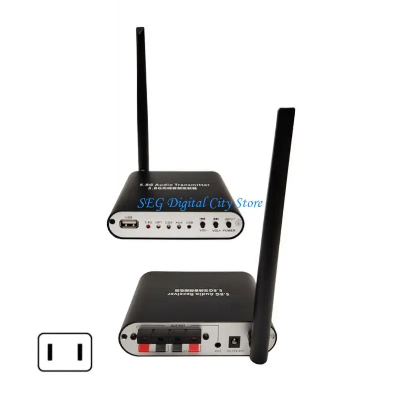 U75B 무선 사운드 어댑터 송신기 광 동축AUX USB 전력 증폭기 2x40W