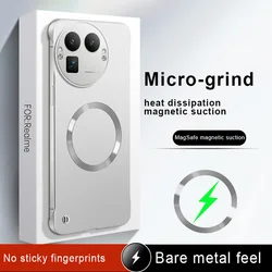 Ultra - Thin Slim Bezel MagSafe Magnetic Phone Case with Hard Camera Protection for Realme GT8 Pro (China) (Silver)
