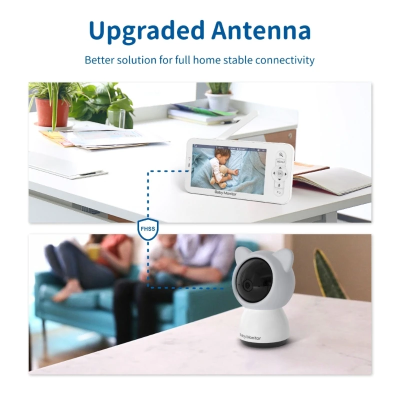 1 Set B5 Baby Monitor Support Two Way Talk 5inch Sreen PTZ Video Baby Camera with Night Visioned Support TFCard Storage