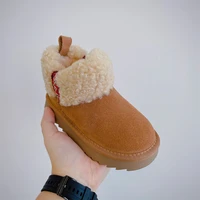 Kid's Classic Fur Snow Boots Children Genuine Suede Leather Shorts Boot Shoes Girl Mini Fashion Chestnut Keep Warm Cotton Boots 2