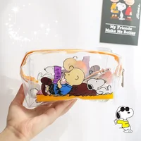 Snoopy Girl Clear Cosmetic Bag PVC Transparent Makeup Bag Women Waterproof Zipper Beauty Case Travel Toiletry Bags Pencil Case 2