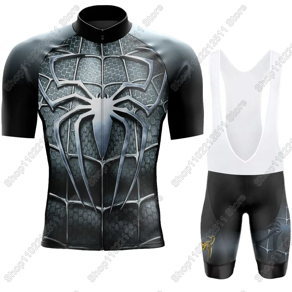 2025 Spiderful Cycling Jersey Set Summer Men Bicycle Clothing Road Bike Shirts Suit Bicycle Bib Shorts MTB Ropa Maillot 6
