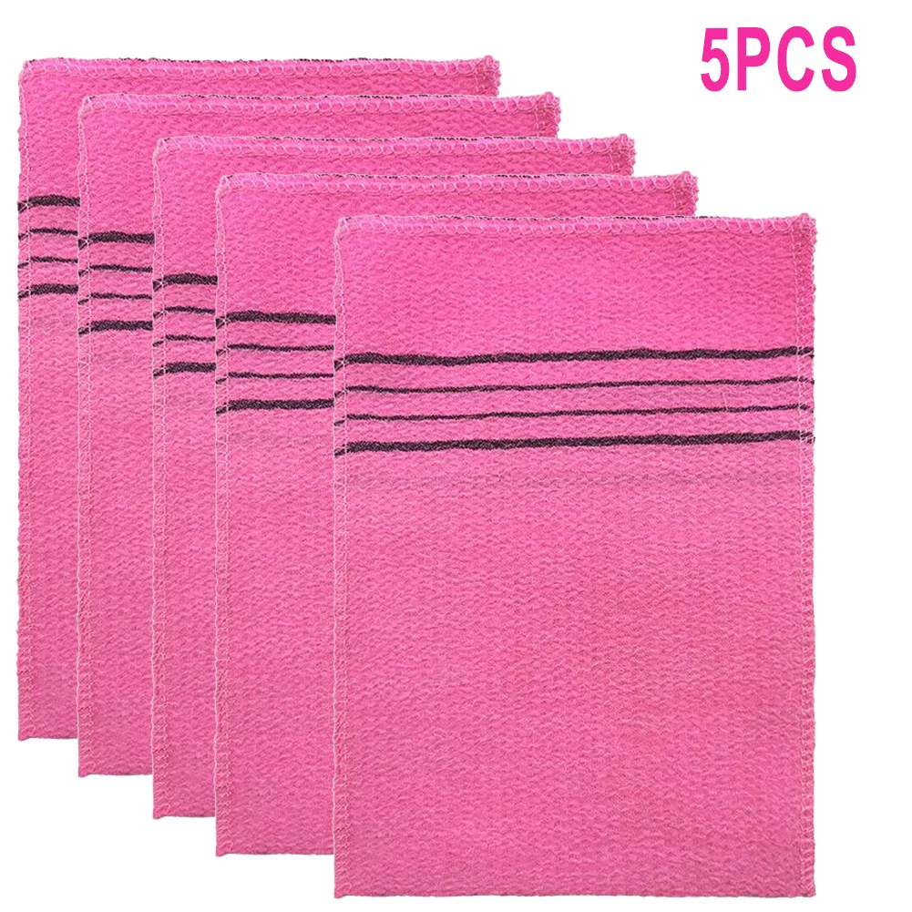 

5Pcs Korean Italy Asian Exfoliating Bath Washcloth Body Scrub Shower Soft Towels Coarse Sand Sauna Bath Towel Bathroom