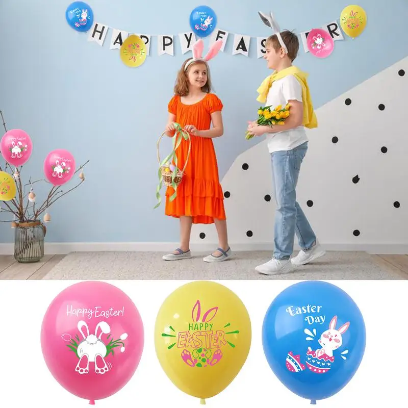 Happy Easter Balloons 100X Eggs Bunny Chick Balloon Happy Decor Themed Party Latex Party Supplies Decorations
