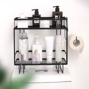 펀칭 없음 보관 선반, 흰색 변기, 뜨거운 욕실 유리 선반, 욕실 변기